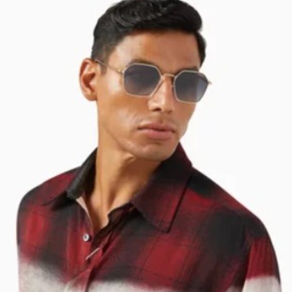 CARRERA 334/S 0R81 08 Sunglasses Ruthenium Geometric Frame, Blue Lenses - Picture 3 of 12